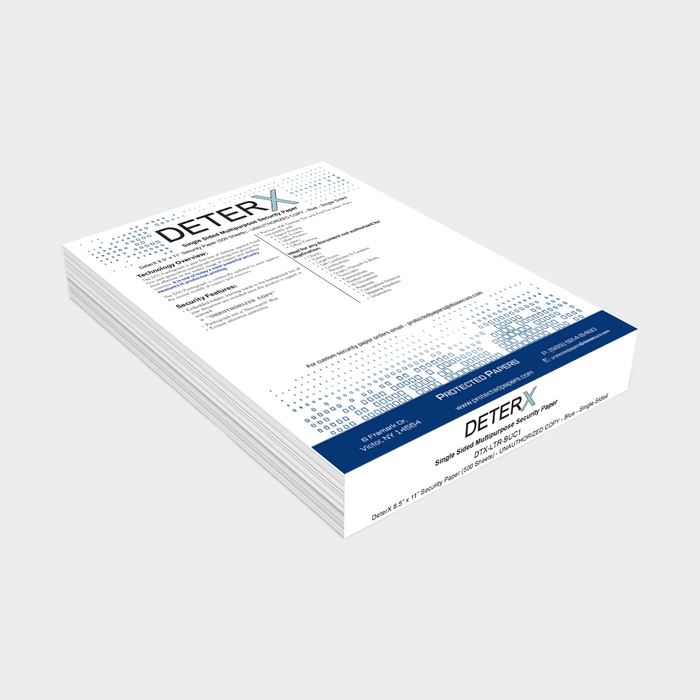 DeterX 8.5" X 11" Security Paper (500 Sheets)